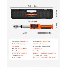 VEVOR Digitaler Drehmomentschlüssel 3/8 Zoll Antrieb 0-135Nm 72 Zähne ±2%