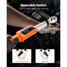 VEVOR digitaler Drehmomentschlüssel Set mit 3/8 Zoll Antrieb (6,7–135 Nm) 72 Zähne ±2 % präziser elektronischer Drehmomentschlüssel mit voreingestelltem Wert & LED-Benachrichtigung Autoreparatur