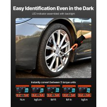 VEVOR digitaler Drehmomentschlüssel Set mit 1/2 3/8 Zoll Antrieb 72 Zähne ±2 % präziser elektronischer Drehmomentschlüssel mit voreingestelltem Wert & Summer & LED-Benachrichtigung Autoreparatur