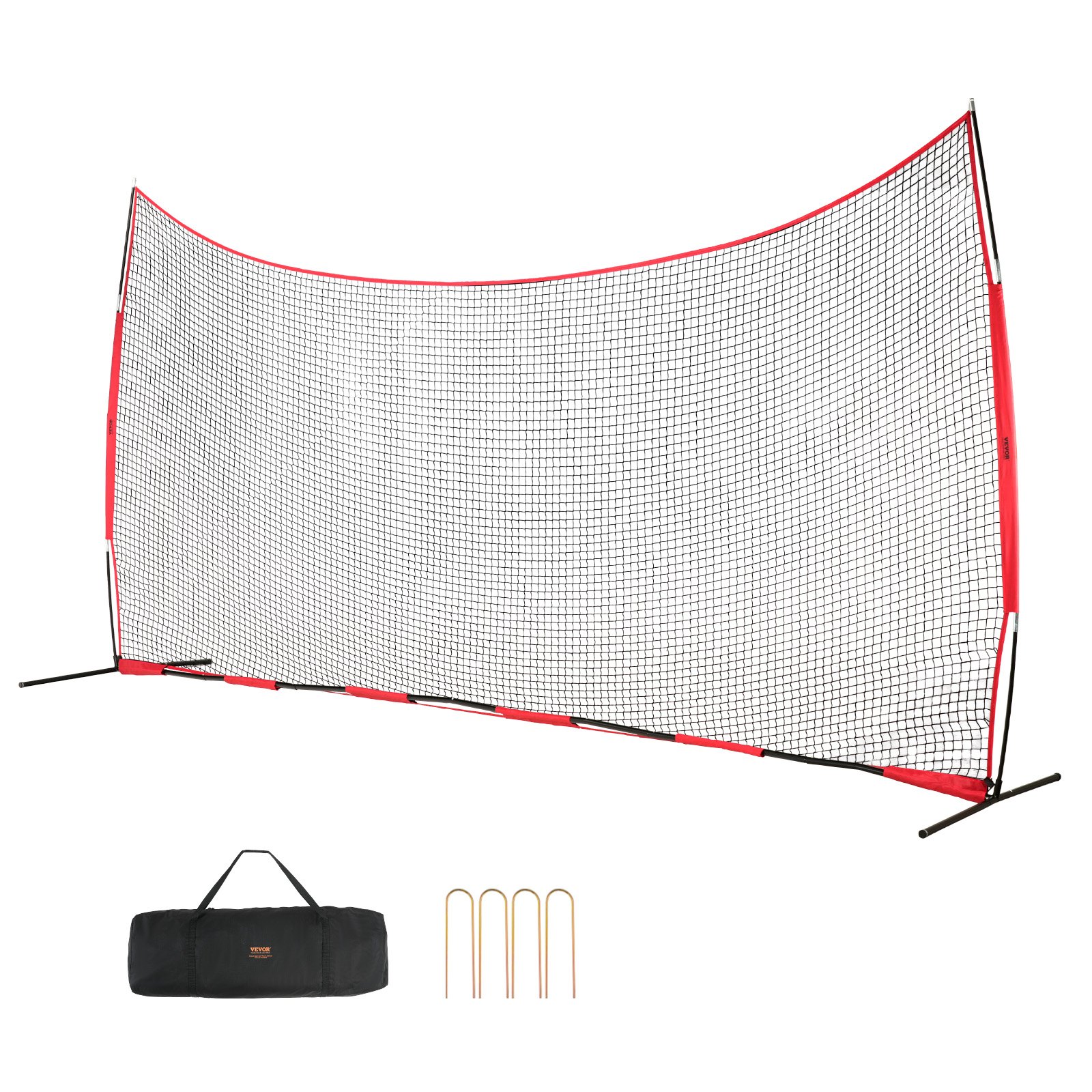 VEVOR Backstop-Netz, 620 x 140 cm Ballsport-Absperrnetz, Übungsausrüstung mit Tragetasche, Schutzschirm für Baseball-, Softball-, Lacrosse-, Fußball- und Hockeytraining, für den Garten