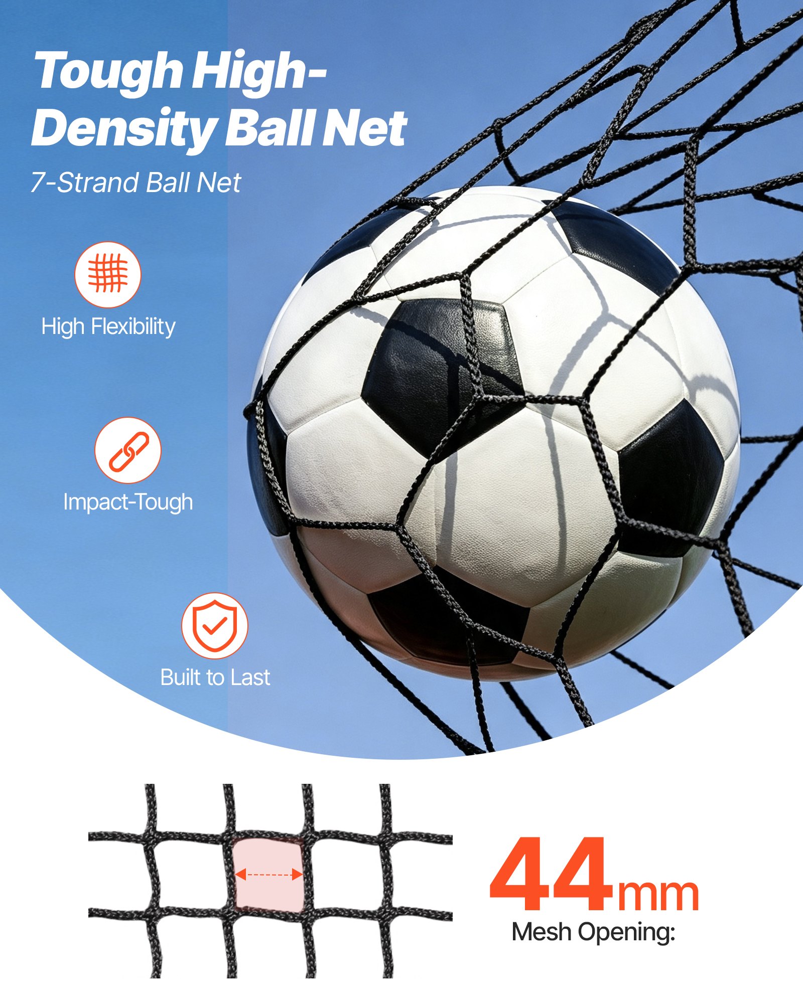 VEVOR Backstop-Netz, 620 x 140 cm Ballsport-Absperrnetz, Übungsausrüstung mit Tragetasche, Schutzschirm für Baseball-, Softball-, Lacrosse-, Fußball- und Hockeytraining, für den Garten