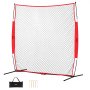 VEVOR Barrikaden-Backstop-Netz, 283 x 107 x 212 cm Ballsport-Absperrnetz, Tragbare Übungsausrüstung mit Tragetasche, Schutzschirm für Baseball, Softball, Lacrosse, Fußball, Hockey-Training