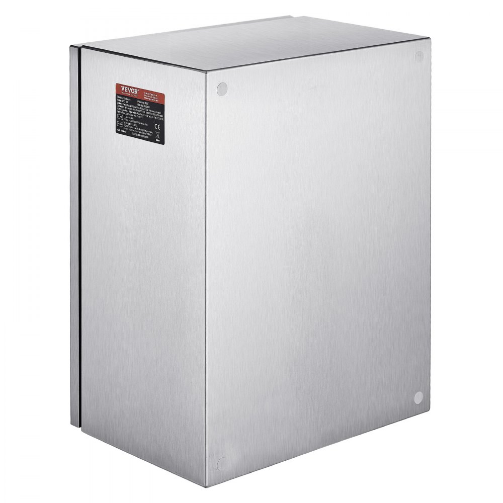 VEVOR Schaltschrank NEMA Edelstahlgehäuse, 400x300x205 mm, NEMA 4X Stahl-Elektroanschlussdose, IP66 wasser- und staubdicht, für den Innen- und Außenbereich, mit Montageplatte