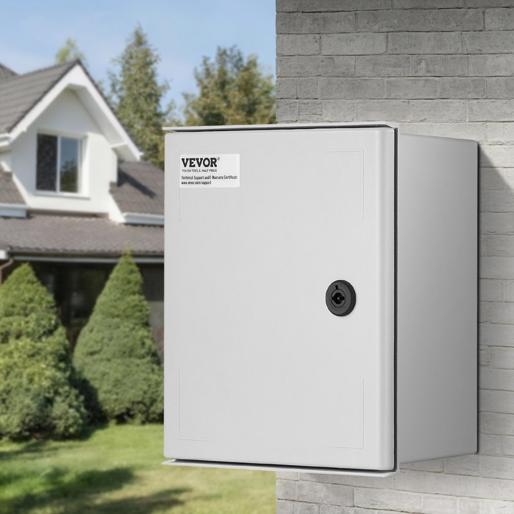 VEVOR Schaltschrank, NEMA-Elektroverteilerkasten, 250x300x140 mm, NEMA 4X Glasfaser-Elektrogehäuse, IP66 wasser- & staubdicht, geeignet für den Innen- & Außenbereich, inkl. Montageplatte