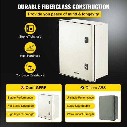 Schaltschrank NEMA-Gehäuse, 400x500x200 mm, NEMA 4X Glasfaser-Stahl-Elektrobox, IP66 wasserdicht & staubdicht, Klappanschlussdose für den Innen- &Außenbereich, mit Montageplatte | DE Schaltschrank NEMA-Gehäuse, 400x500x200 mm, NEMA 4X Glasfaser-Stahl-Elektrobox, IP66 wasserdicht & staubdicht, Klappanschlussdose für den Innen- &Außenbereich, mit Montageplatte | DE
