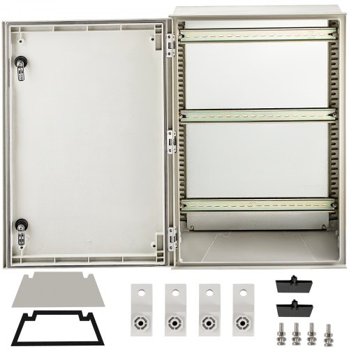 VEVOR NEMA-Stahlgehäuse, 60 x 40 x 23 cm NEMA 4X Glasfaser-Schaltkasten, IP66 wasserdicht und staubdicht, elektrischer Anschlusskasten für den Außen-/Innenbereich, mit Montageplatte
