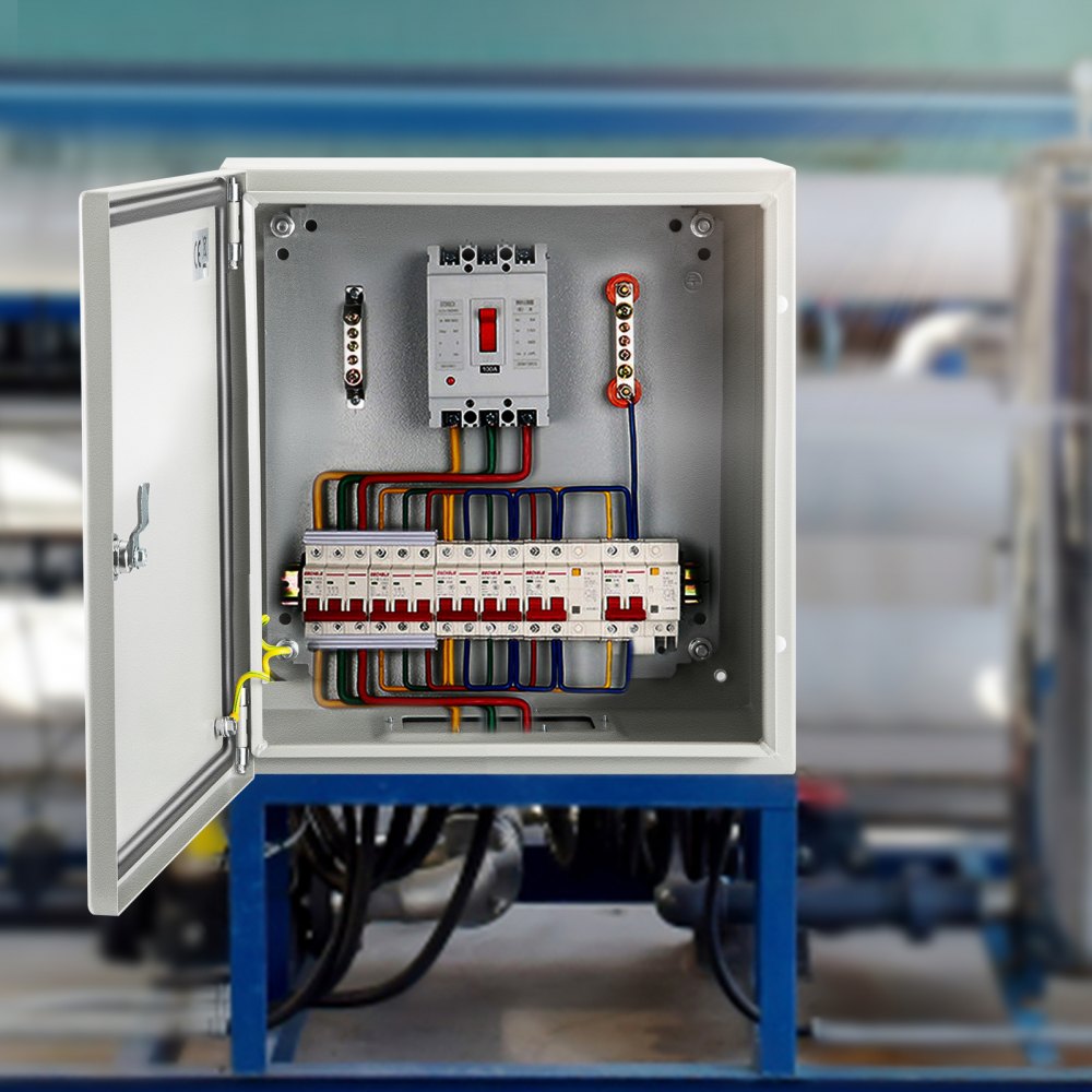 VEVOR Stahl-Elektrokasten, Elektrogehäuse, 20x20x15 cm, Kohlenstoffstahl, IP65