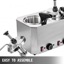 VEVOR Elektrischer Fudge Nacho Käse Schokolade Spender Wärmer für Restaurant usw. mit 2 Pumpen