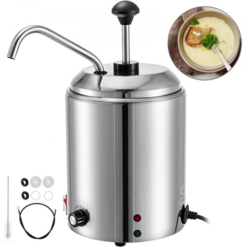 Pumpspender Soßenspender 2,5l Käsekessel Spenderpumpe Thermo-sauciere Edelstahl