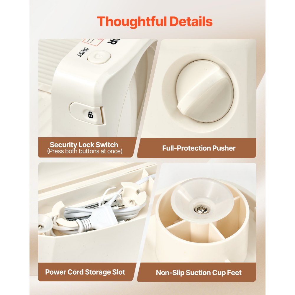 VEVOR Allesschneider Fleischschneider 180 W elektrische Aufschnittmaschine mit 17 cm Klinge, Fleischschneidemaschine mit 0–15 mm einstellbarer Dicke, für gefrorenes Fleisch Schinken Prime Steak