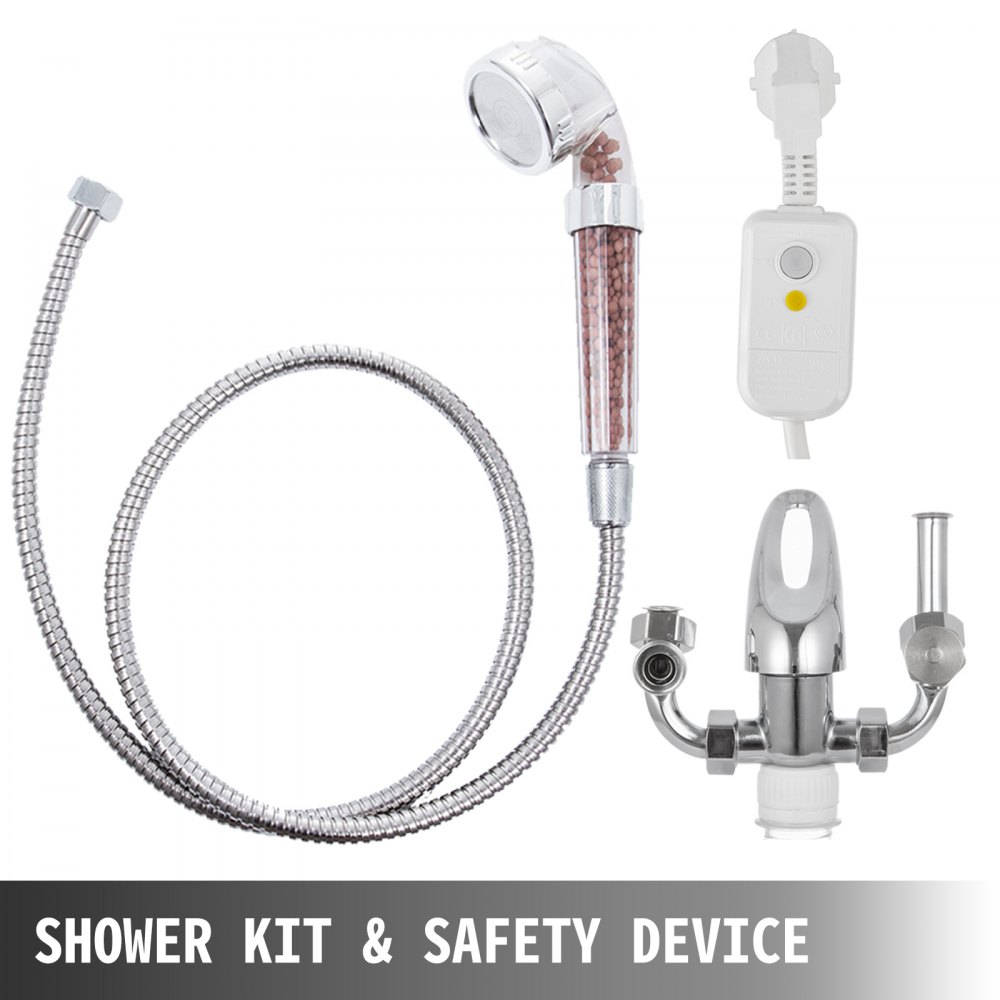 65L Elektro-Warmwasserbereiter Schnellheizhahn MIT / Duschkopf & Wasserhahn