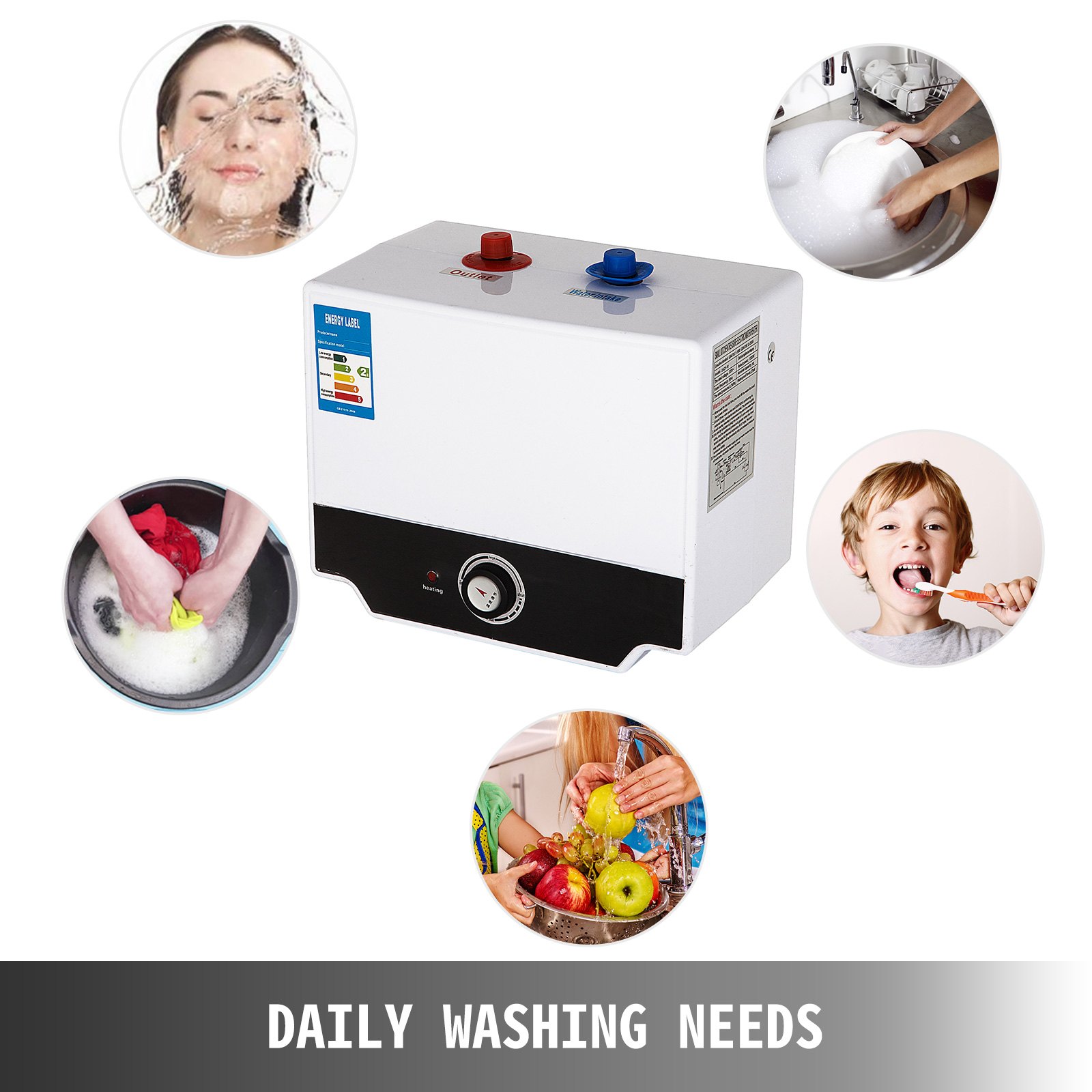 Warmwasserspeicher Boiler Untertischgerät 15l Edelstahl Einstellbar 1500w