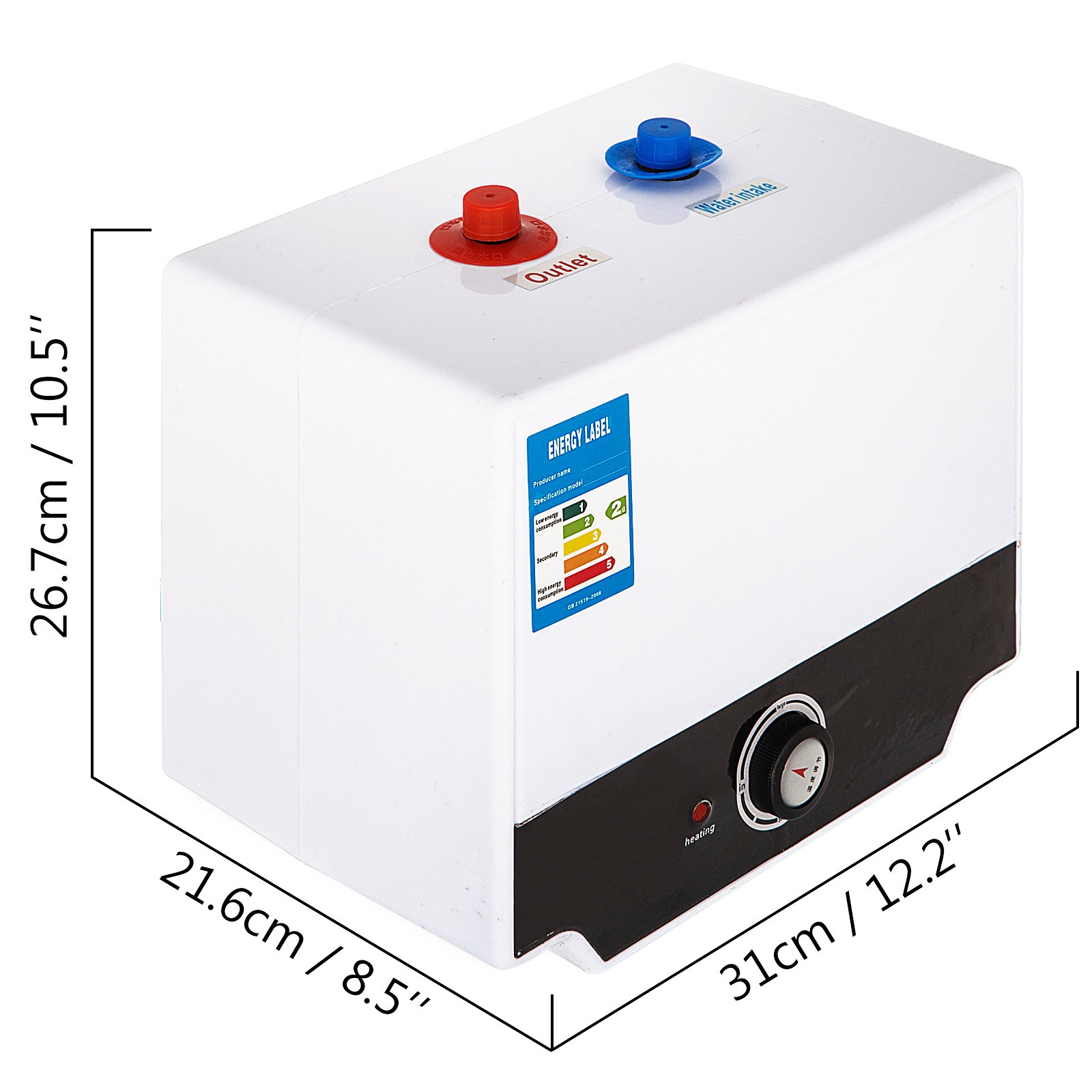 Warmwasserspeicher Boiler Untertischgerät 15l Edelstahl Einstellbar 1500w