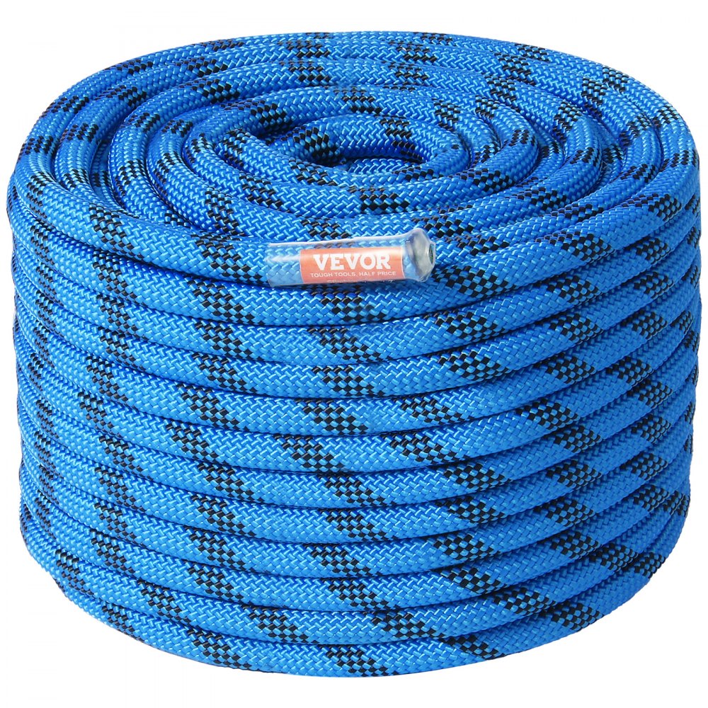 VEVOR Satisches Kletterseil 38m Outdoor-Kletterseil Blau 12,7mm Besteigen