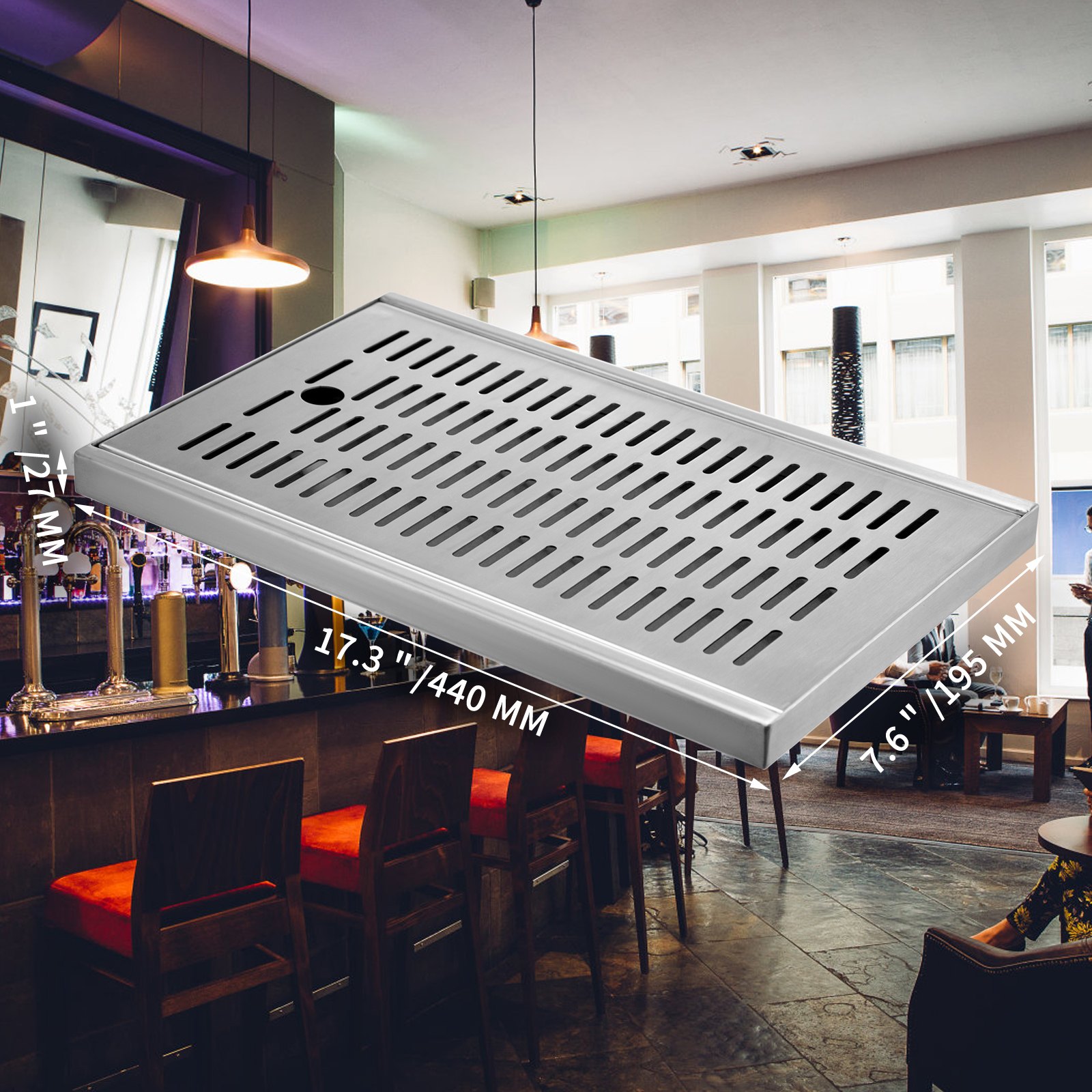 Vevor Tropfblech Zum Auflegen 440x195x27 Mm Edelstahl Tropfblech Zapfanlage