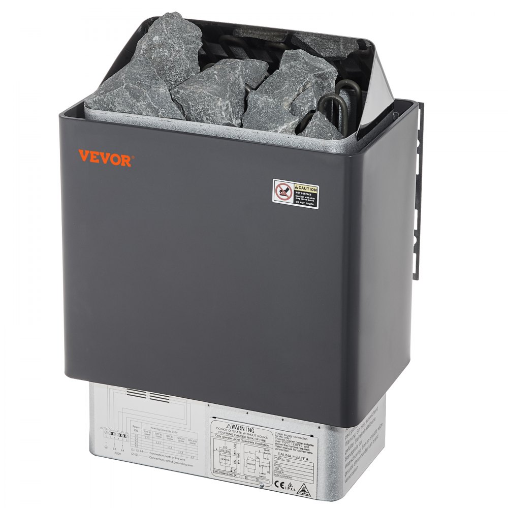 VEVOR Saunaofen, 6 kW, 400 V, 3N tragbarer Saunaofen für drinnen & draußen mit 3-Stunden-Timer, digitaler Regler für 5–9 m³ großes Zuhause, gewerbliche Nutzung in Hotel-Spa-Duschen, max. 110 °C