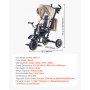 VEVOR Dreirad für Kinder von 1,5 bis 5 Jahren, Laufrad mit Schubstange, Klappbarem Verdeck, Drehbarem Sitz und Aufbewahrungsbeutel, Kinderdreirad als Geschenk für Jungen und Mädchen, Khaki+Schwarz