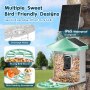 VEVOR Smart Bird Feeder with Camera, 2K HD AI Identifies Over 10,000 Bird Species, Solar Powered Bird Watching Camera with Automatic Recording and Instant Notification, Wireless Outdoor Gift for Bird Lovers (3 Solar Panels)