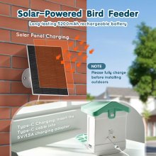 VEVOR Vogelfutterhaus Kamera Vogelfutterstation Futterspender 1xSolarmodule Grün