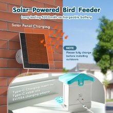 VEVOR Vogelfutterhaus Kamera Vogelfutterstation Futterspender 1xSolarmodule Blau