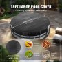 VEVOR 5,8 m runde Poolabdeckplane, Solarabdeckungen für oberirdische Pools, Sicherheits-Poolabdeckung mit Kordelzug-Design, PVC-Winter-Poolabdeckung, wasserdicht und staubdicht, Schwarz
