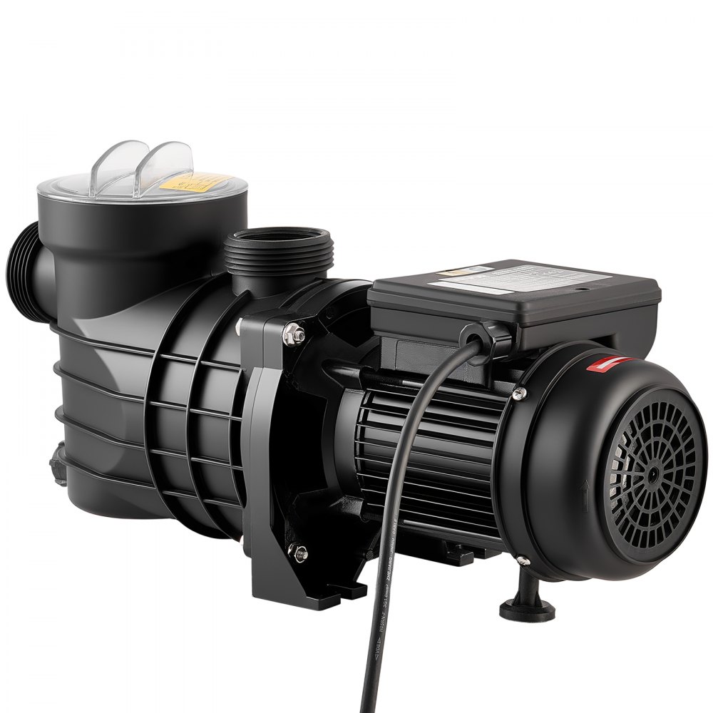 VEVOR Schwimmbadpumpe 180 W, Filterpumpe 10.800 L/H max. Fördermenge, Einstufige Poolpumpe, 2850 U/min, 8 m max. Förderhöhe, mit Filterkorb & Deckel, für Aufstellpools, Pools & Spas