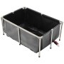 VEVOR Fischteich aus Segeltuch, 480 L Fischtank, PVC-Koi-Tank mit transparentem Sichtfenster, Goldfischtank mit Edelstahlrahmen & Ablassventil, für Zucht von Koi, Goldfisch (schwarz)