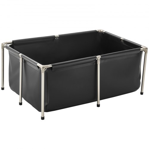 Produktbild von Pool Gfk Becken VEVOR Fischteich Aus PVC, Fischtank Mit 1700 L Fassungsvermögen, Faltbares Koi-Aquarium, Rundes Fischbecken Mit Stabilem Rahmen & Ablassventil, Für Zucht Von Koi, Goldfisch (blau Pool Mit Rahmen