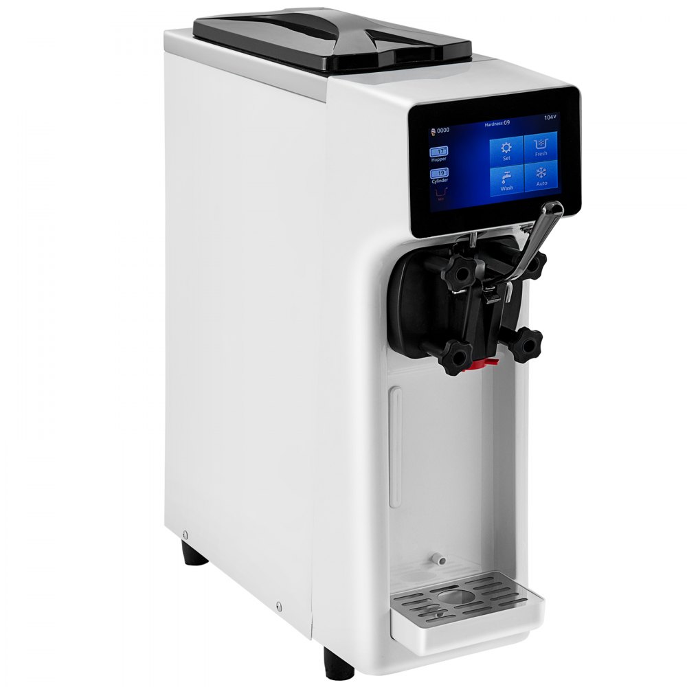 VEVOR Eiscrememaschine, 10-20 L/St. Produktion, Kommerzielle Softeismaschine mit Kompressor 430 W, 1000 W Speiseeisbereiter LCD-Bildschirm Reinigungsautomatik, Gastronomie Softeismaschine Desktop