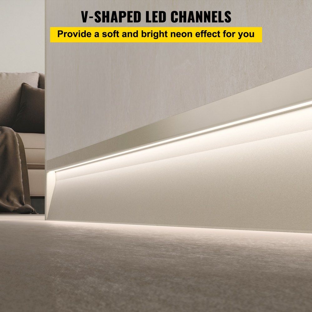 Vevor Led Aluprofil Aluminium Profile Schiene Leiste 1m Für Led-streifen 20 Stk.