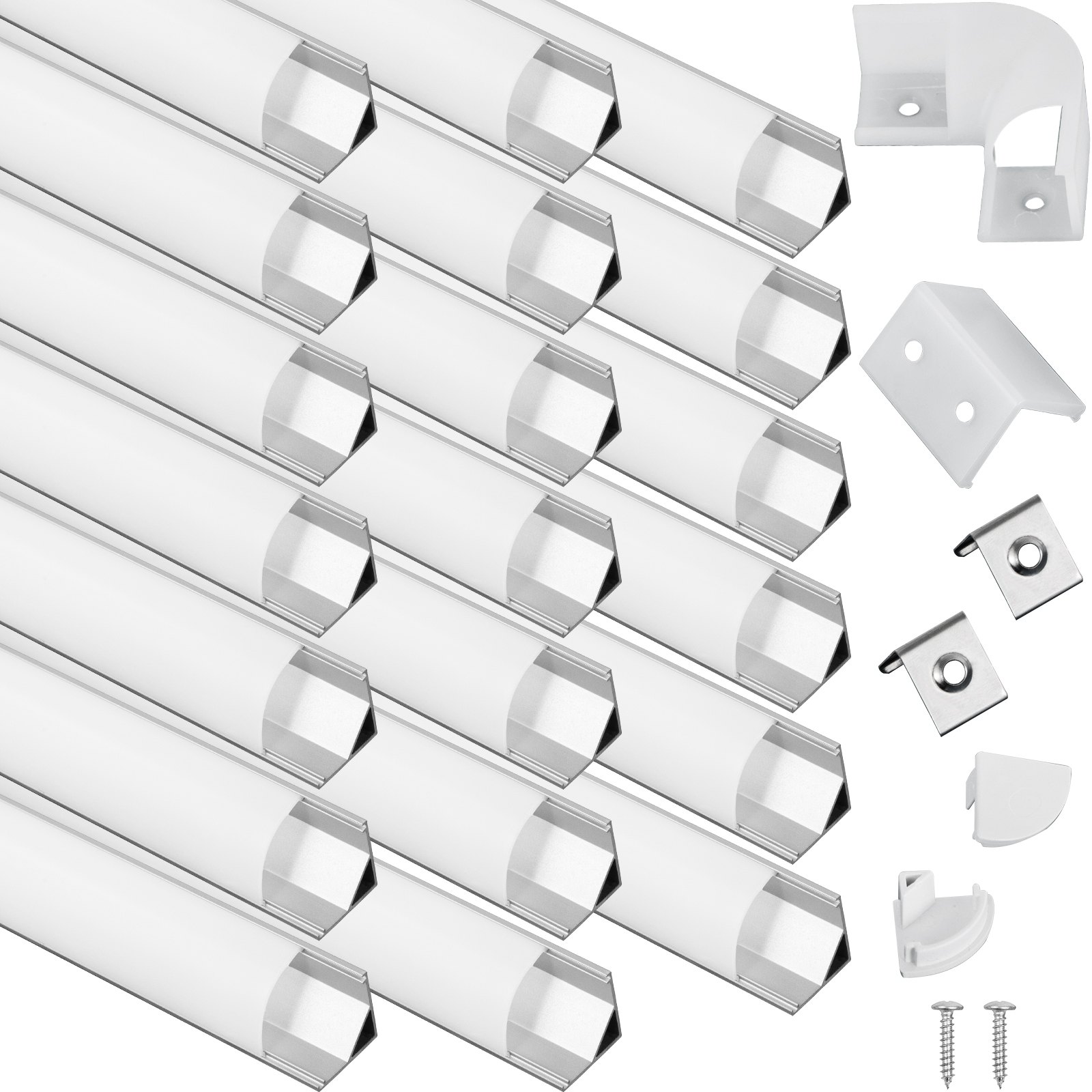 Vevor Led Aluprofil Aluminium Profile Schiene Leiste 1m Für Led-streifen 20 Stk.