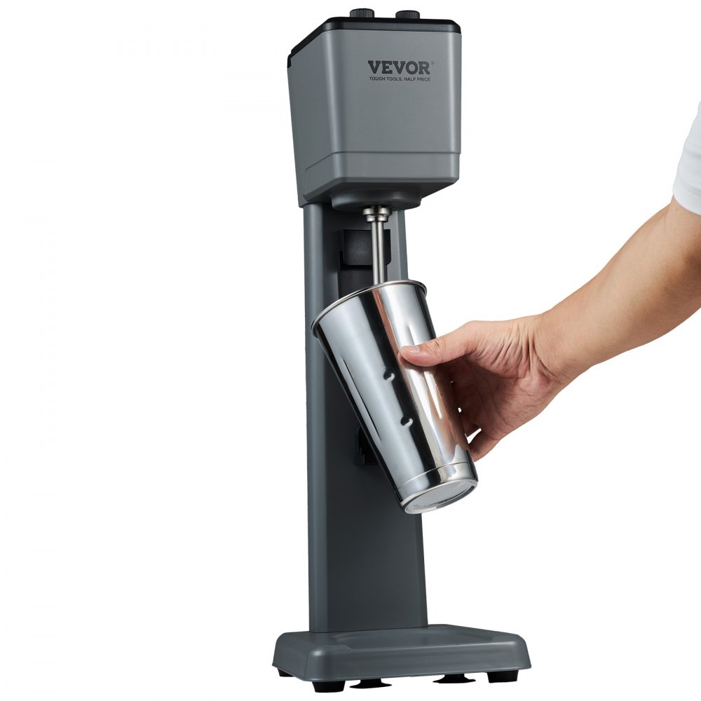 VEVOR Pro Drink Mixer Getränkemixer 250 W Einkopf-Milchshakemaschine, 3 Drehzahl Einstellbar 15000 / 18000 / 21000 U/min, Edelstahlbecher Milk- & Proteinshake, Getränkemixer, Cocktail, Bar Mixer