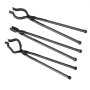 VEVOR Blacksmith Tongs Set, V-Bit, Wolf, ZV Tongs, 3 pcs. Carbon Steel Blacksmith Tongs, 461 x 68 x 18 mm / 458 x 38 x 19 mm / 463 x 78 x 52.3 mm, Blacksmith Tongs with Extended Handle