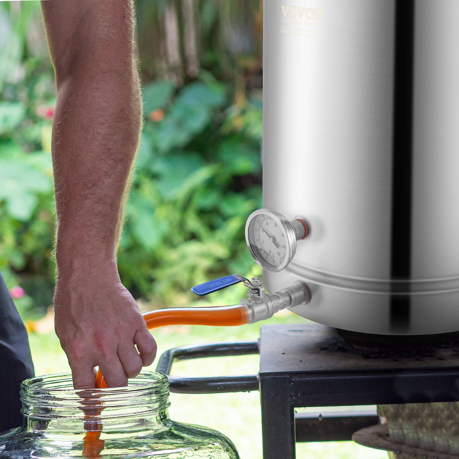 VEVOR Braukessel Bierbrauanlage Heimbrauanlage 60,57 L Thermometer Gärtopf