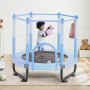 VEVOR Kindertrampolin Outdoor-Trampolin mini Freizeittrampolin 1545 mm für Kleinkinder mit Sicherheitsnetz & Basketballkorb, Geburtstagsgeschenk Weihnachtsspielzeug für Kinder ab 3 Jahren Blau