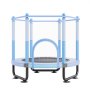 VEVOR Kindertrampolin Outdoor-Trampolin mini Freizeittrampolin 1545 mm für Kleinkinder mit Sicherheitsnetz & Basketballkorb, Geburtstagsgeschenk Weihnachtsspielzeug für Kinder ab 3 Jahren Blau