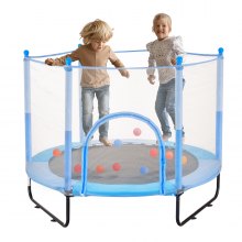 VEVOR Mini-Trampolin Kinder Indoor-Trainings-Rebounder mit Netz 1545mm Blau