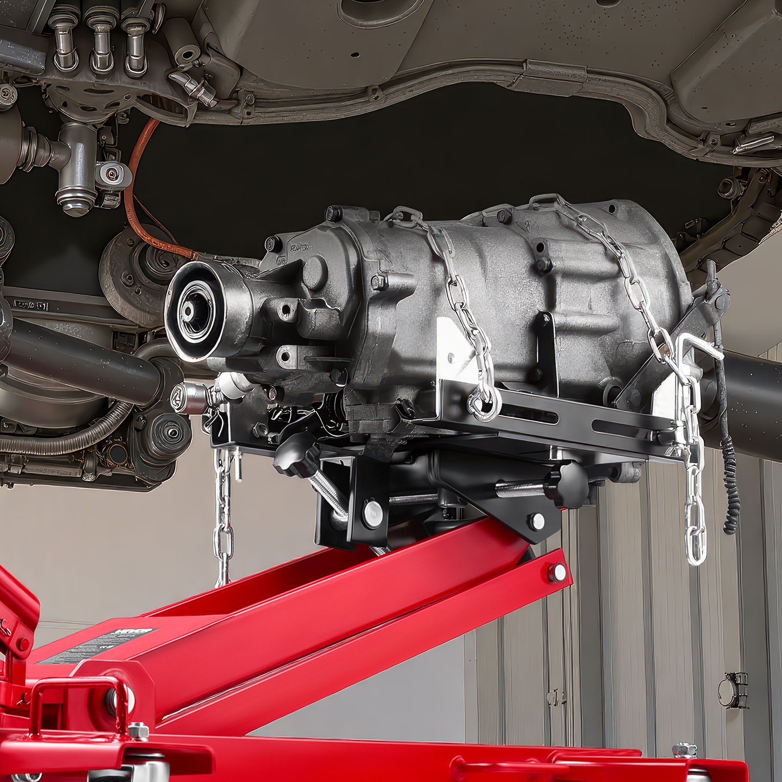 VEVOR Wagenheber mit niedrigem Profil 1 T, hydraulischer Rangierwagenheber mit 18,5–70 cm Hubhöhe & flexiblen 360°-Schwenkrädern, Hochleistungs-Hebebühne für Garage / Werkstatt Rot