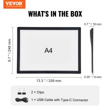 VEVOR LED Leuchttisch Leuchttablet A4 Tracing Pad Wiederaufladbar Leuchtbox