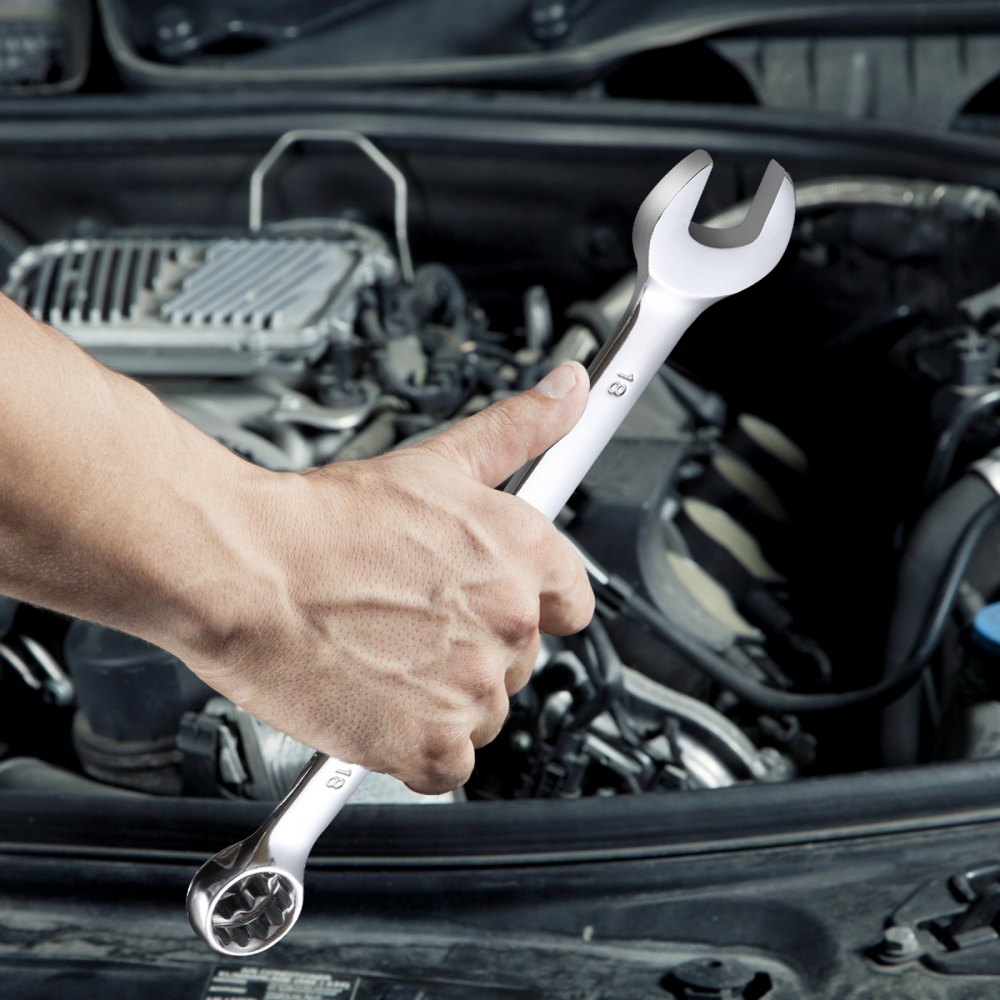 VEVOR Schlüsselsatz 25-teiliger Ratschenschlüsselsatz mit Rolltasche, Schlüsselsatz aus Karbonstahl metrisch 6 mm bis 32 mm, ideal für Haushalt Autoreparaturen Werkstatt Garage Notfall