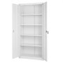 VEVOR Metall-Aufbewahrungsschrank 175 cm Abschließbar, Aktenschrank mit 4 Verstellbaren Einlegeböden & 2 Magnettüren & 2 Schlüsseln & 5 Ablagen Ideal für Speisekammer Lager Keller, Werkzeugschrank