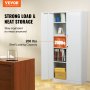 VEVOR 5-Stockiger Aktenschrank Beistellcontainer mit 2 Magnetischen Türen, 90,72 kg Belastbar pro Regal, Abschließbarer Lagerschrank, Metallschrank Bürokommode, für Büro, Zuhause usw. Weiß