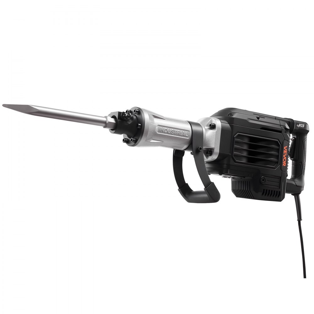 VEVOR Abbruchhammer 3000 W elektrischer Betonhammer, 1700 BPM Presslufthammer mit Spitzmeißel & Tragekoffer & Handschuhe & Schutzbrille, für Beton Wände Ziegel Fliesen Fundamente Schwarz