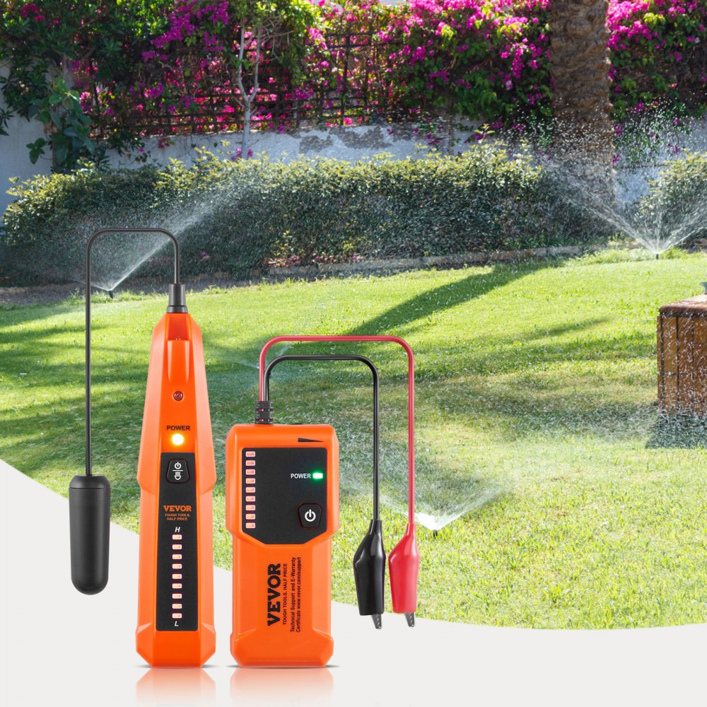 VEVOR Netzwerk Kabel Tester, max. 0,9 m Erkennungstiefe, Kabelsucher Kabelbruchdetektor mit Kopfhörer, max.  304,8 m Erkennungslänge, Kabel Testgerät für Haustierzäune, Sprinklerventilbewässerung