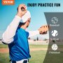 VEVOR Pitching Netz Pitching Target Höhenverstellbar 254 mm / 355,6 mm / 457,2 mm, Baseball & Softball 9 Loch Trainingsgeräte für Jugendliche und Erwachsene, Tragbares Schnellmontage-Design Schwarz