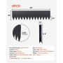 VEVOR Rasenkante 6er-Pack, 1016x254 mm, Beeteinfassung aus Verzinktem Stahl, inkl. 8 Befestigungsclips, Beetbegrenzung, Rasenbleche, Mähkante Metall Palisade für Blumenbeete & Gartenwege, Schwarz