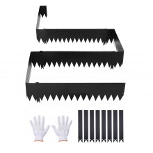 VEVOR Rasenkante 6er-Pack, 1016x254 mm, Beeteinfassung aus Verzinktem Stahl, inkl. 8 Befestigungsclips, Beetbegrenzung, Rasenbleche, Mähkante Metall Palisade für Blumenbeete & Gartenwege, Schwarz