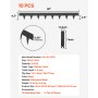 VEVOR Rasenkante, 10er-Pack, 1016x114,3 mm, Beeteinfassung mit 11 Befestigungsclips, Beetbegrenzung aus Verzinktem Stahl, Rasenbleche, Mähkante, Metall Palisade für Blumenbeete & Gartenwege, Schwarz