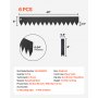 VEVOR Rasenkante 6er-Pack 1016x152 mm, Beeteinfassung mit 6 Befestigungsclips, Rasenbleche aus Verzinktem Stahl, Mähkante, Metall Palisade, Beetumrandung für Blumenbeete & Gartenwege, Schwarz