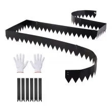 VEVOR Rasenkante 6er-Pack 1016x152 mm, Beeteinfassung mit 6 Befestigungsclips, Rasenbleche aus Verzinktem Stahl, Mähkante, Metall Palisade, Beetumrandung für Blumenbeete & Gartenwege, Schwarz